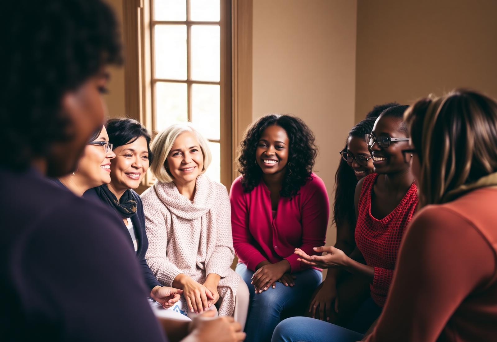 A circle of women in a healing workshop